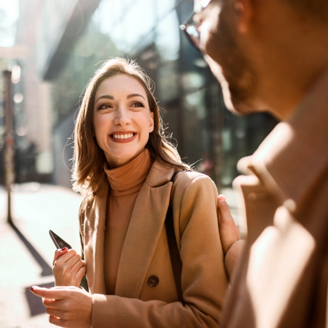 Two colleages leaving the office